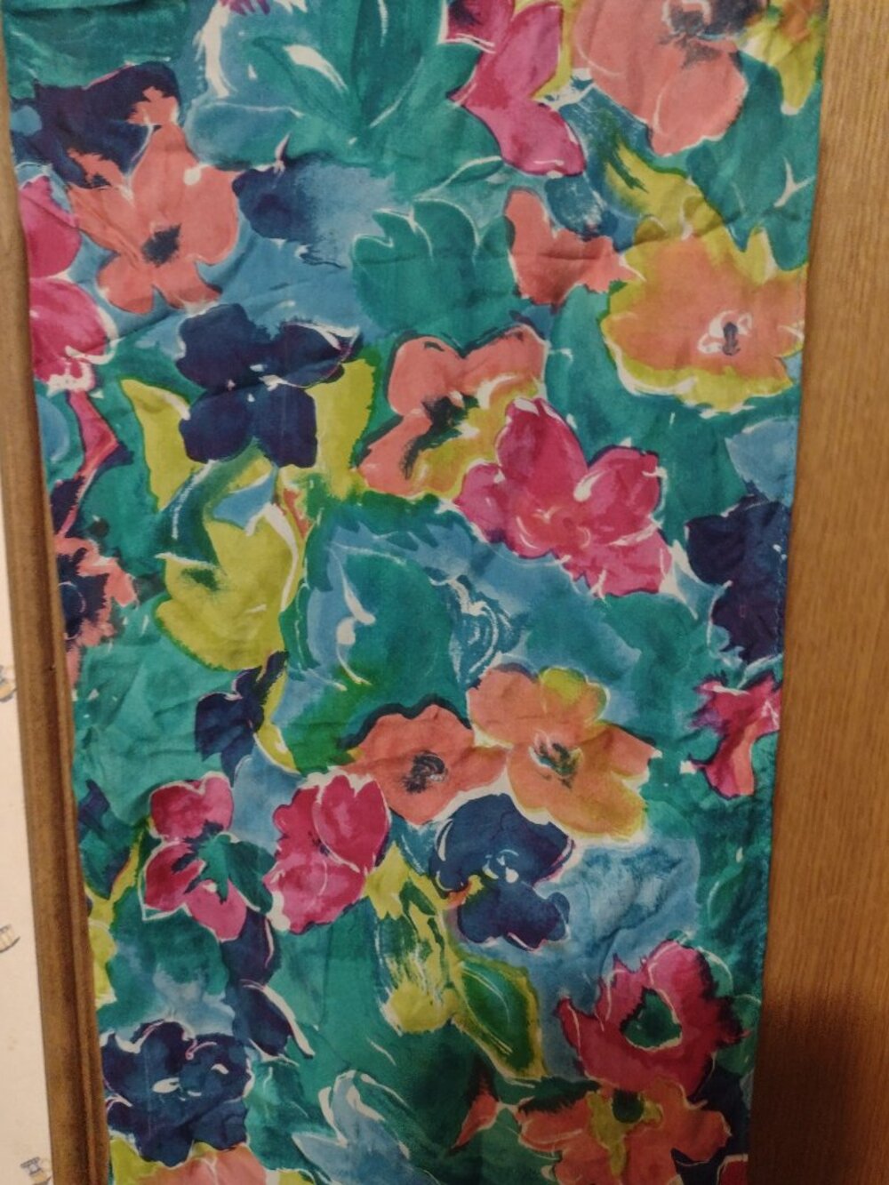 Vibrant Vintage Watercolor Chiffon Silk Scarf--Compagnie Internationale Express